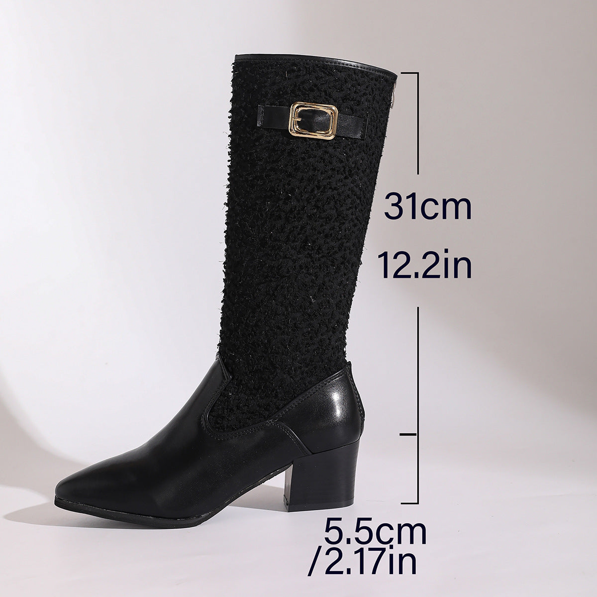 Bottes overknee à la mode pour femmes avec un élégant motif en tricot et un confort blocké.