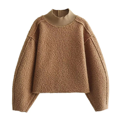 Pull en grosse maille pour femmes à col montant Chic und Stil