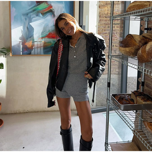 Dames combinaison décontractée et élégante avec jambes courtes Chic und Stil