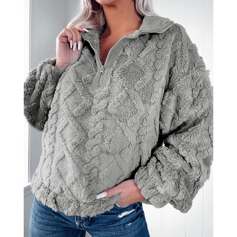 Femme Pull en polaire avec demi-zip Chic und Stil