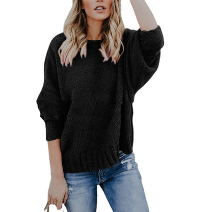 Pull-over en grosse maille pour femmes avec décolleté dans le dos profond et manches aérées Chic und Stil