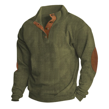Pull en structure à vagues pour homme avec accents en cuir Chic und Stil