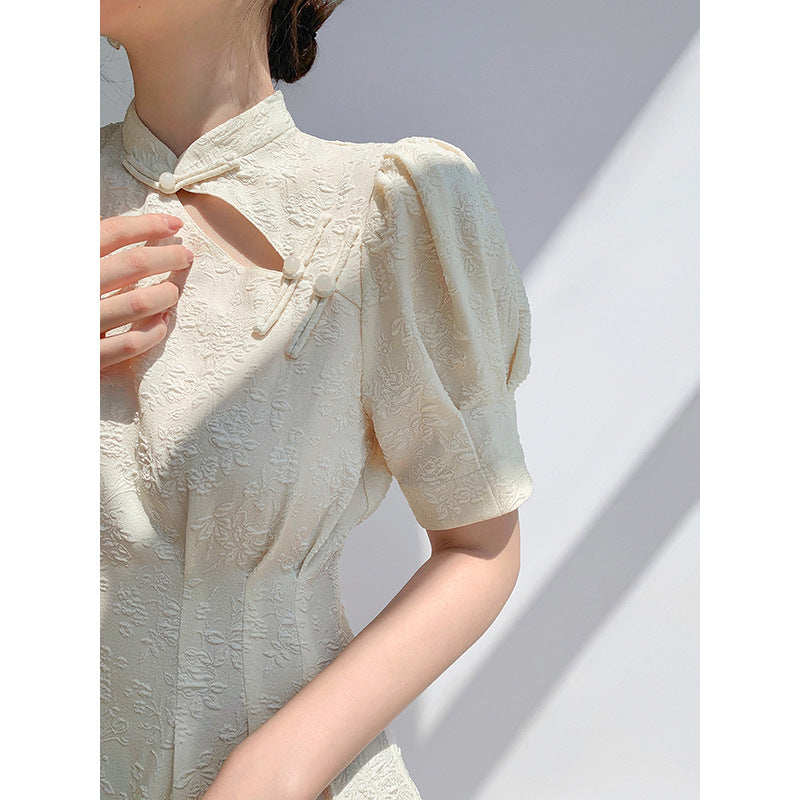 Robe A-Line Éléguente à Manches Bouffantes pour Femmes Chic und Stil