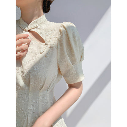 Robe A-Line Éléguente à Manches Bouffantes pour Femmes Chic und Stil
