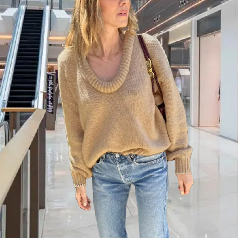 Pull en tricot pour femmes avec décolleté en V et coupe décontractée Chic und Stil