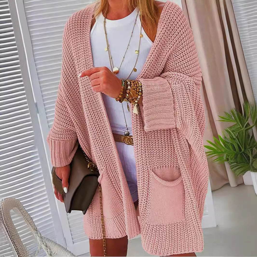 Dames Grosse Tricot Cardigan avec poches pratiques Chic und Stil
