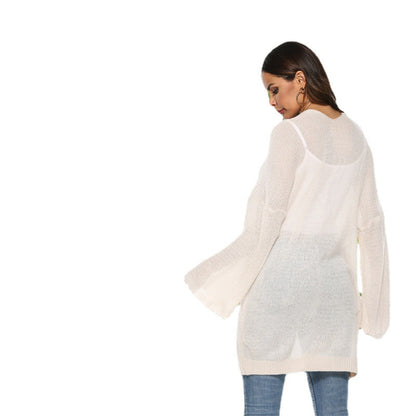 Dames gilet en tricot léger avec côtés ouverts et manches larges Chic und Stil