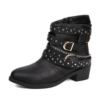 Bottines pour femmes avec des boucles tendance et des clous décoratifs Chic und Stil