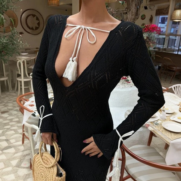 Robe maxi pour dames avec structure élégante Chic und Stil