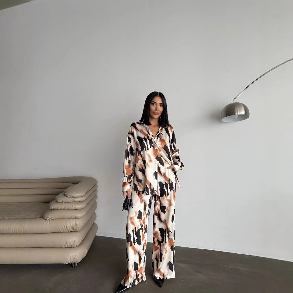 Dames élégante blouse en satin Chic und Stil