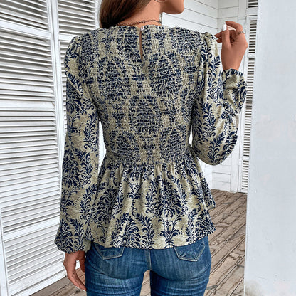 Chemise élégante pour femmes avec des manches volumineuses et un motif floral Chic und Stil