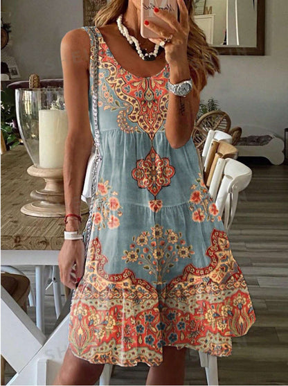 Robe d'été pour femme avec imprimé floral et coupe fluide Chic und Stil