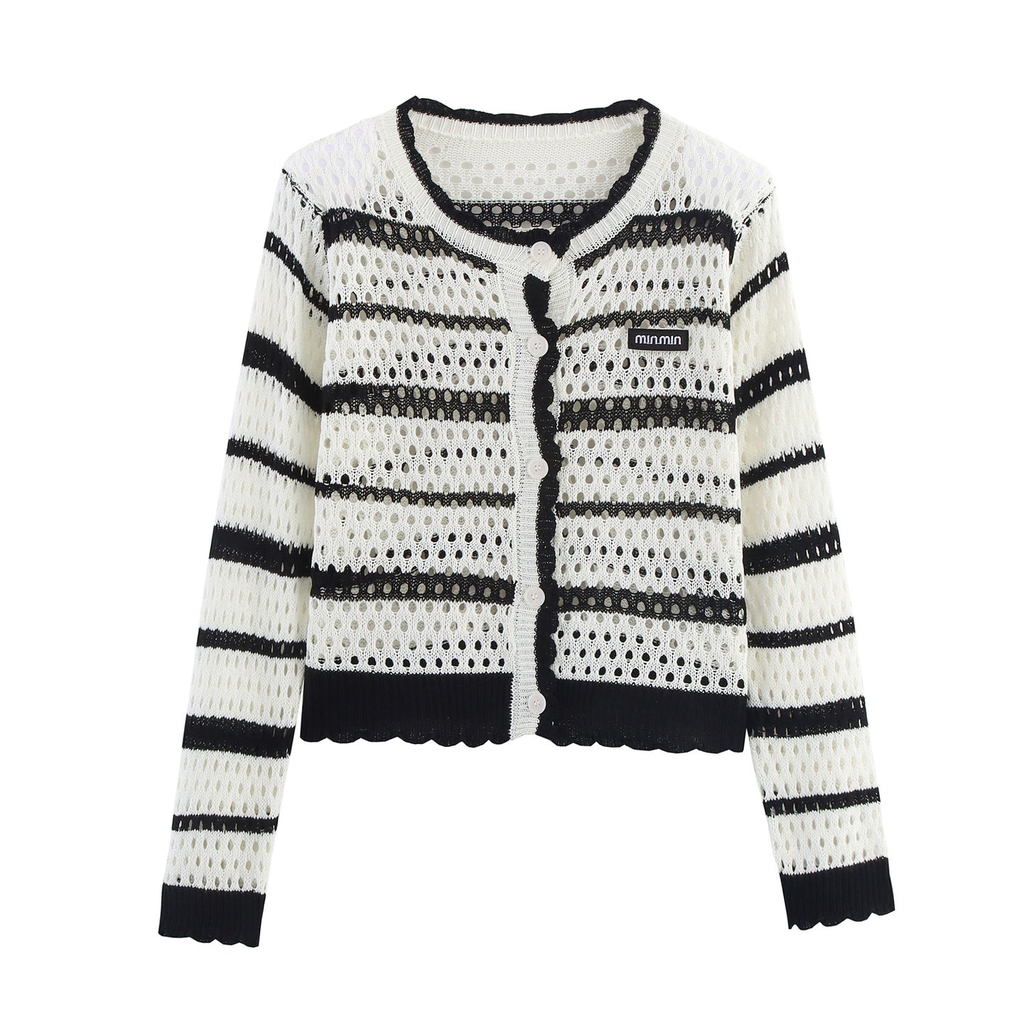 Dames gilet aéré en tricot avec des rayures modernes Chic und Stil