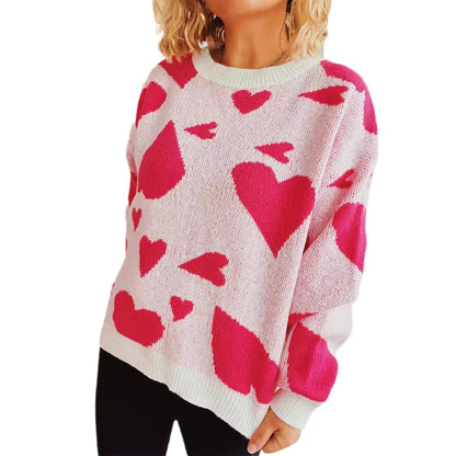 Pull oversized pour femmes avec motif en forme de cœur Chic und Stil