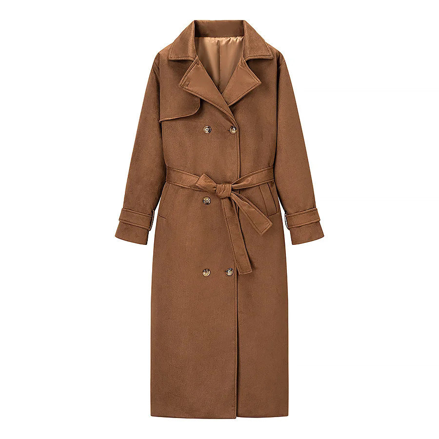 Elegant trench coat for women with double-breasted buttons and belt Chic und Stil