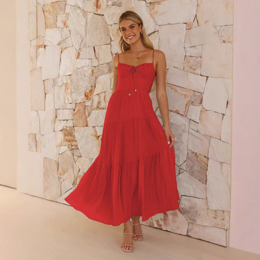 Robe maxi à bretelles réglables pour femmes Chic und Stil