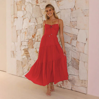Robe maxi à bretelles réglables pour femmes Chic und Stil