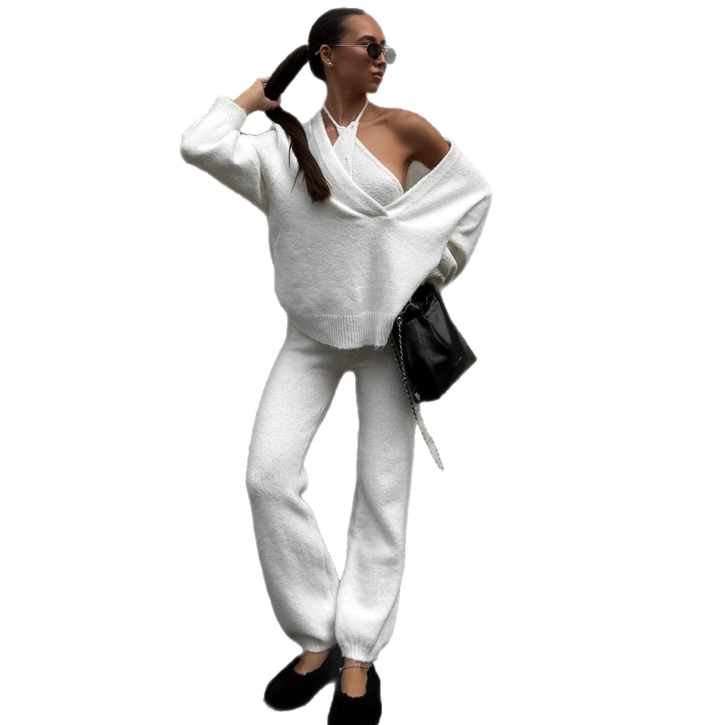 Ensemble en tricot confortable pour femmes avec un pull décontracté et un pantalon confortable Chic und Stil