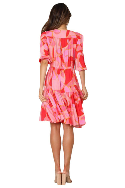 Robe mi-longue fluide pour femmes avec jupe à volants Chic und Stil