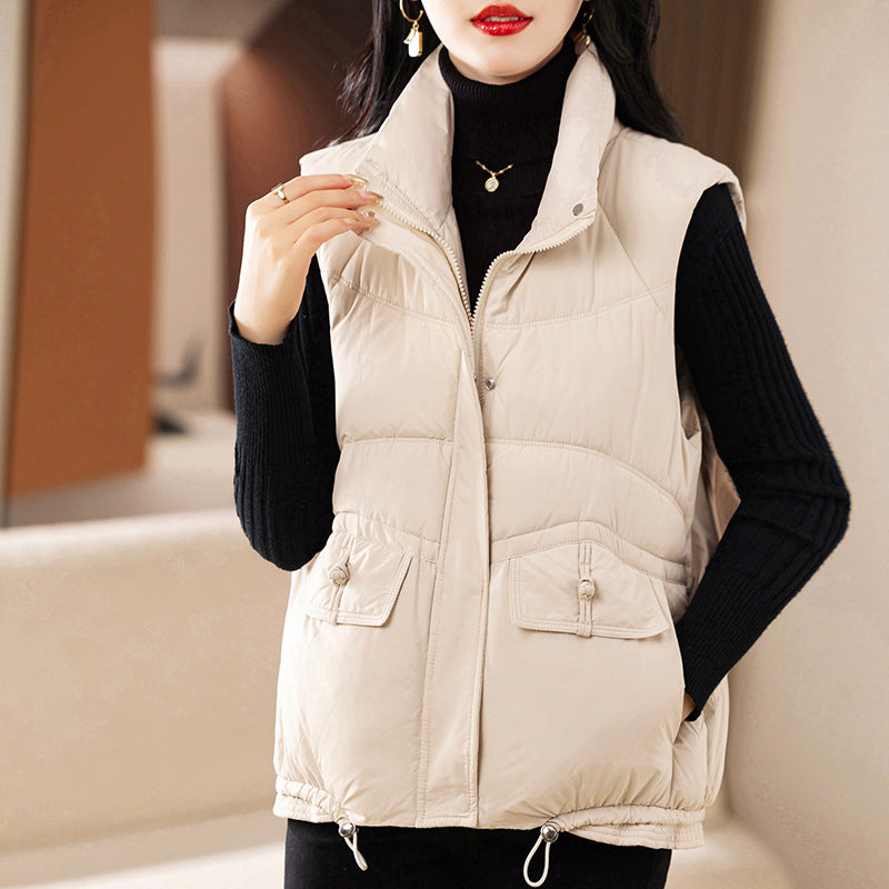 Dame doudoune sans manches avec col haut Chic und Stil