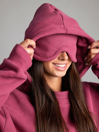 Dames pull à capuche douillet avec masque de sommeil intégré Chic und Stil