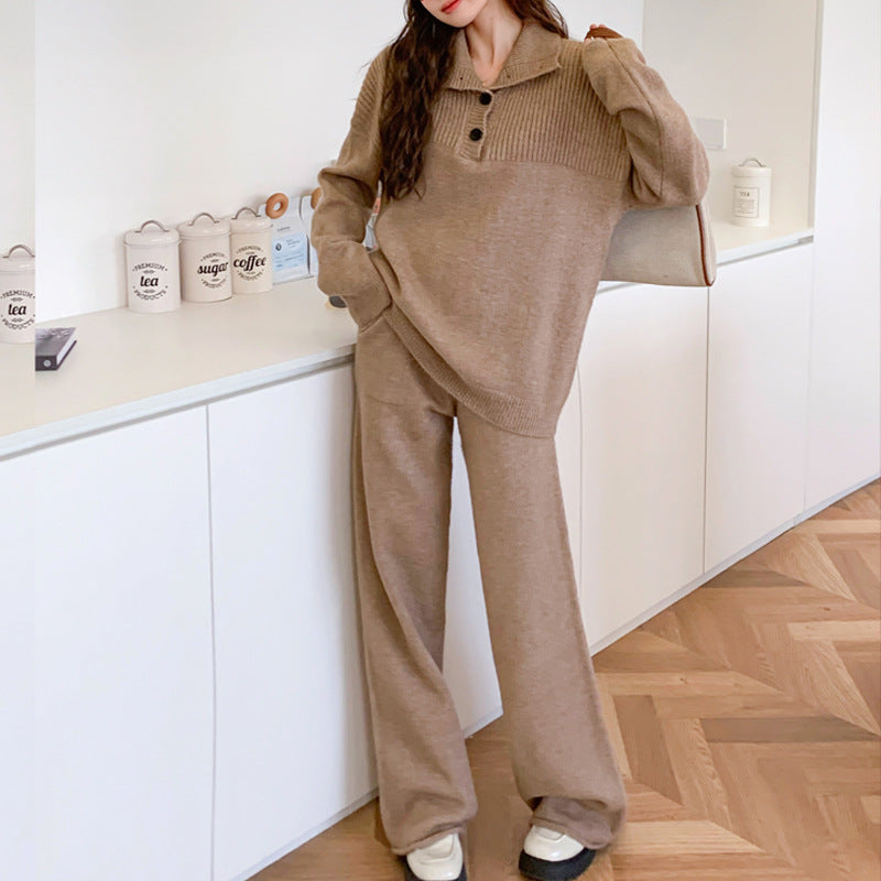 Pull en tricot confortable pour femmes avec col montant et détails de boutons Chic und Stil