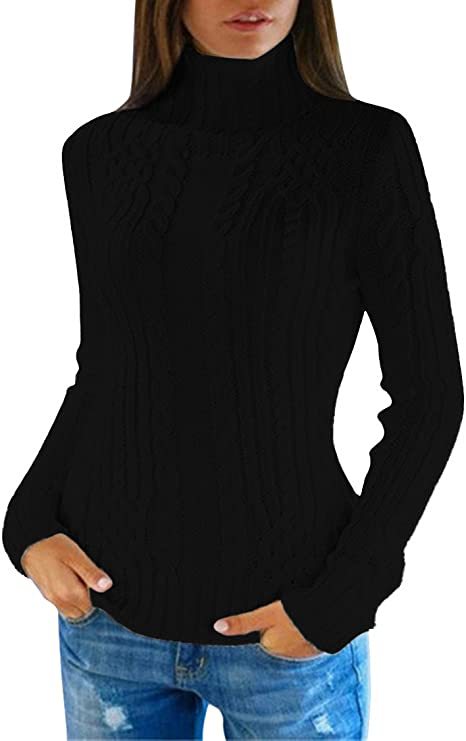 Pull femme avec col haut et motif en torsades Chic und Stil