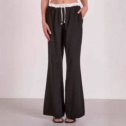 Ladies Palazzo Pants Trendy with Elastic Waist Chic and Style