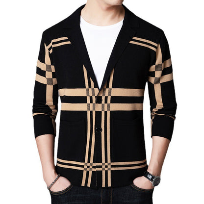Blazer en tricot élégant pour hommes avec un motif à carreaux moderne Chic und Stil