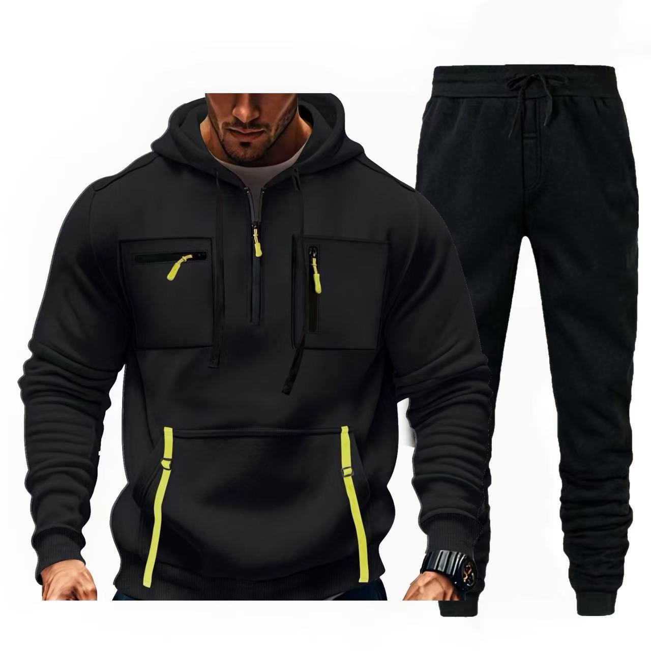 Men multifunctional hoodie and jogger pants Chic and Style