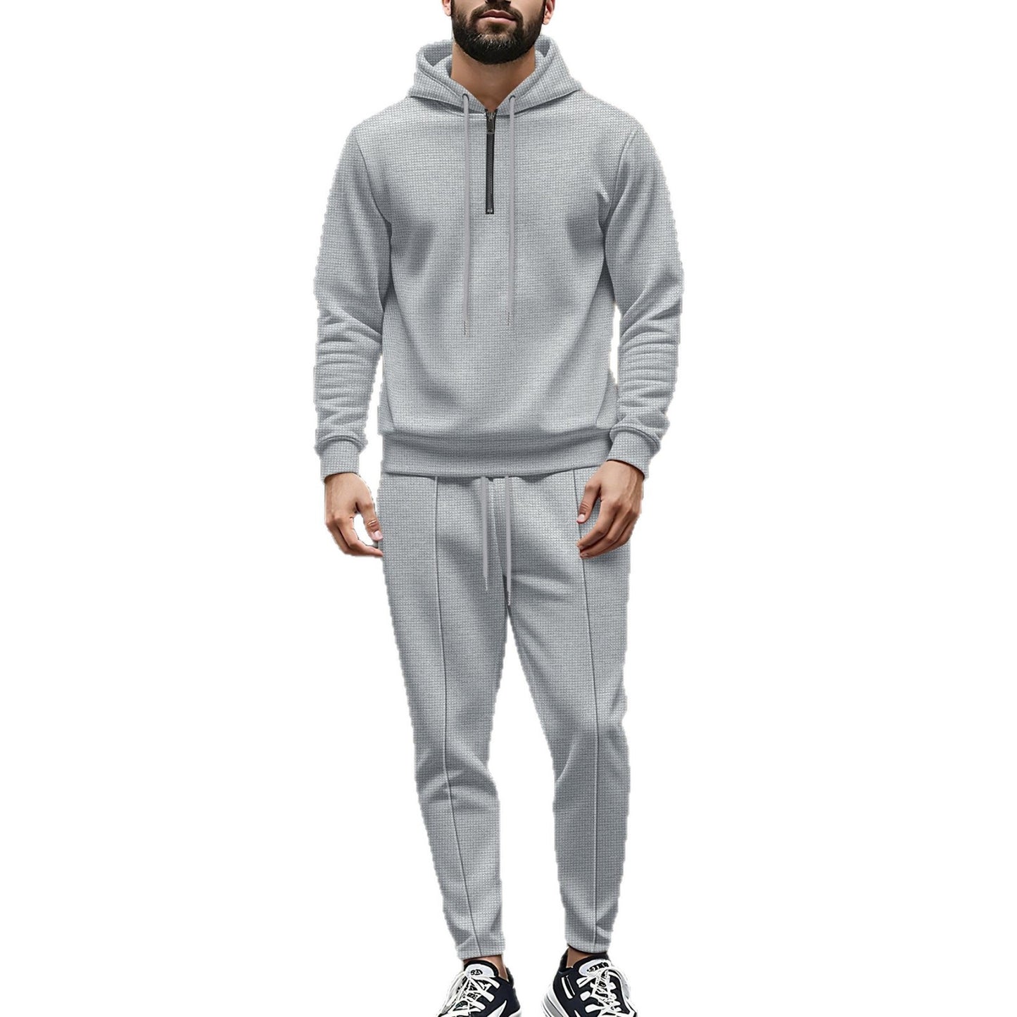 Men's sporty hoodie and jogging pants set in breathable material with chic and stylish accents