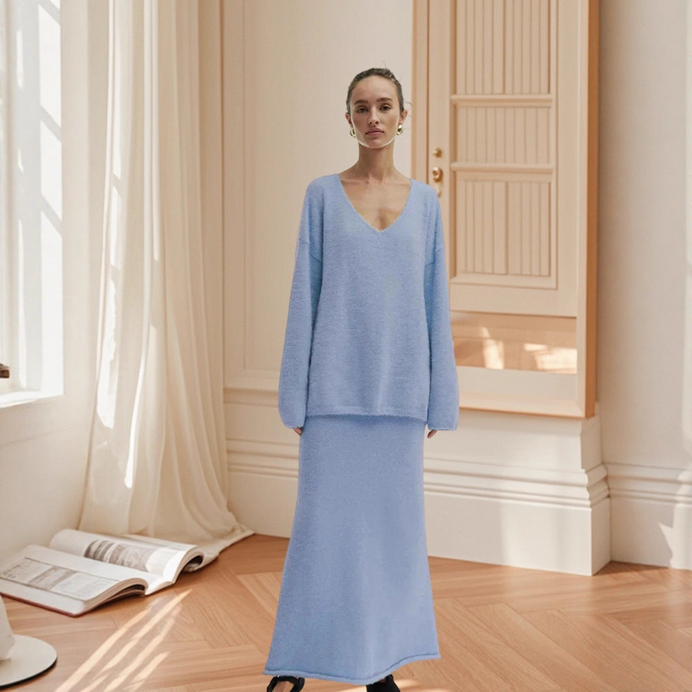 Pull-over en tricot oversized pour femmes avec taille haute et couture latérale Chic und Stil