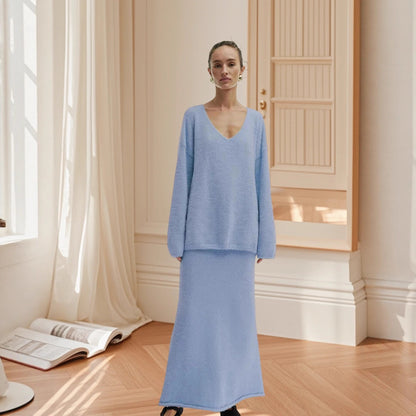Pull-over en tricot oversized pour femmes avec taille haute et couture latérale Chic und Stil