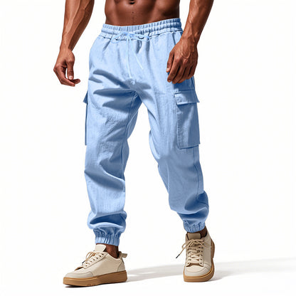 Pantalon cargo confortable pour hommes avec une taille élastique et des poches latérales pratiques Chic und Stil