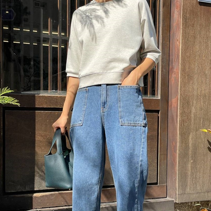 Sweatshirt décontracté pour femmes avec des manches 3/4 Chic & Stil