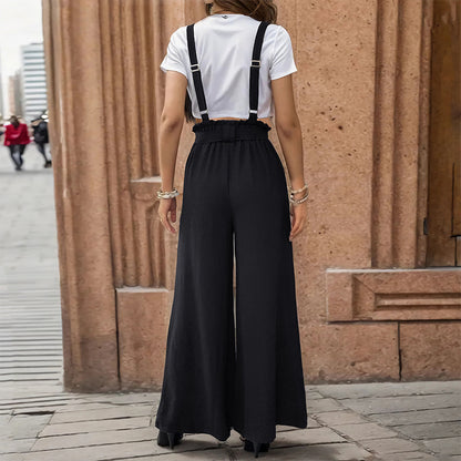 Women Elegant Wide-Pants Straps Jumpsuit Chic and Style