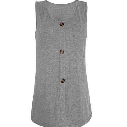 Dame Haut sans manches avec boutons décoratifs et coupe décontractée Chic und Stil