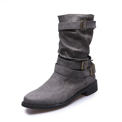 Bottines à la mode pour femmes avec des boucles élégantes et un design plissé raffiné Chic und Stil