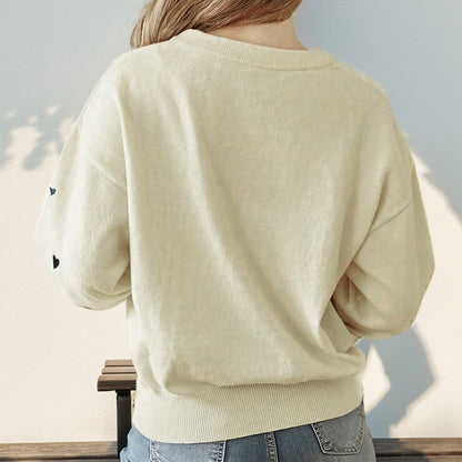 Pull en peluche pour femmes avec design en forme de cœur et coupe décontractée Chic und Stil