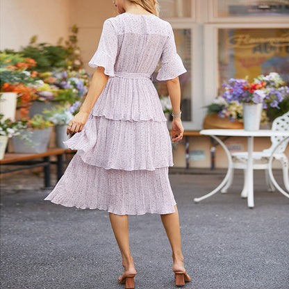 Robe midi à couches fluides pour femmes Chic und Stil