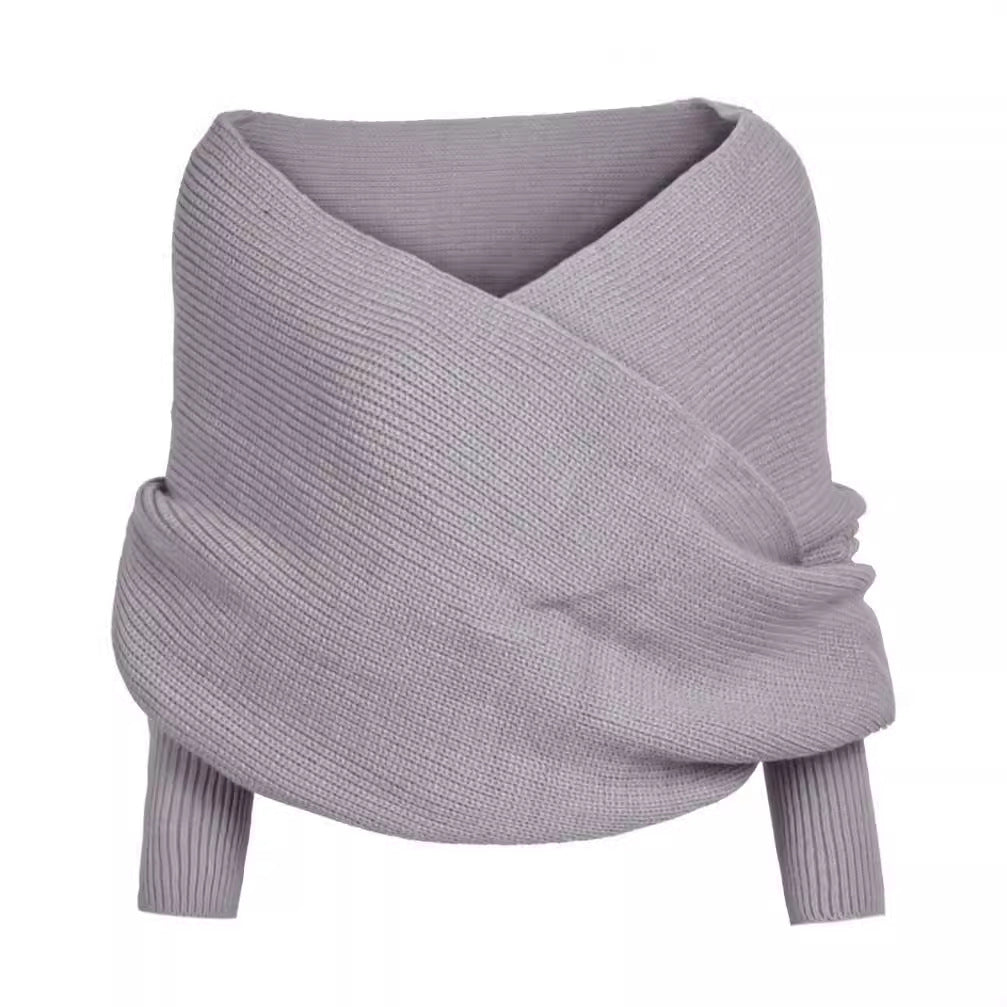 Women Large Knitted Scarf with an Innovative Knot Design and Soft Material Chic and Style
