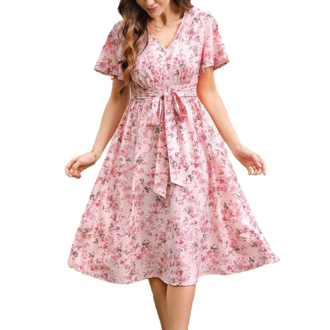 Femmes fleurs robe portefeuille Chic und Stil