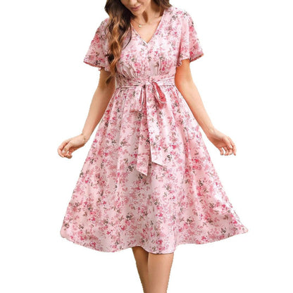 Femmes fleurs robe portefeuille Chic und Stil