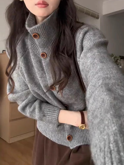 Cardigan en tricot à la mode pour femmes avec détails de boutons et coupe décontractée Chic und Stil