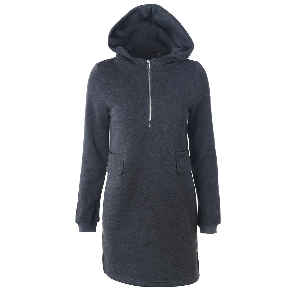 Robe sweat à capuche et zippée pour femmes Chic und Stil
