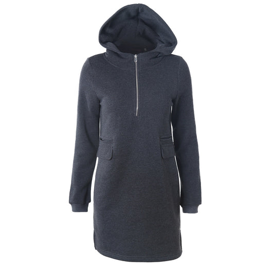 Robe sweat à capuche et zippée pour femmes Chic und Stil