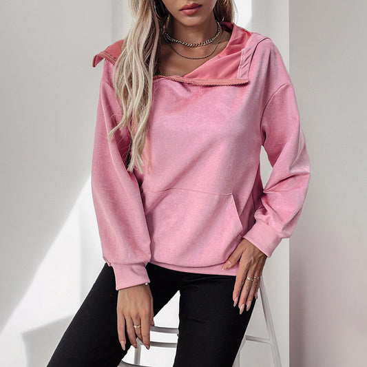 Pull à capuche sportif pour femmes avec coupe décontractée et poche kangourou Chic und Stil