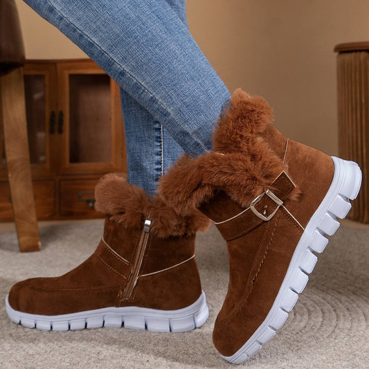 Bottes d'hiver pour femmes avec un col en fausse fourrure douillette et une semelle antidérapante Chic und Stil