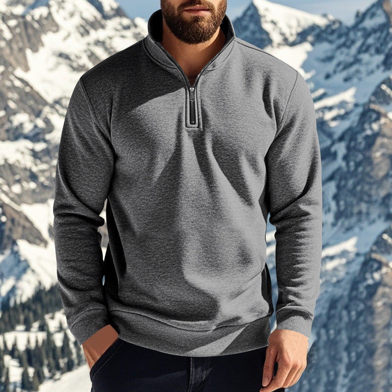 Fleece pullover for men with half-zip Chic und Stil