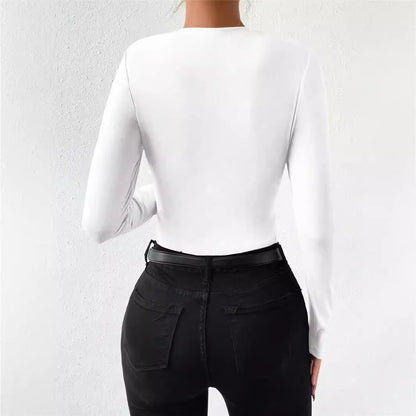 Dames body à manches longues avec drapé élégant Chic und Stil